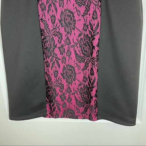 Enfocus Petite Bodycon Dress Black and Magenta 8P - Picture 6 of 12